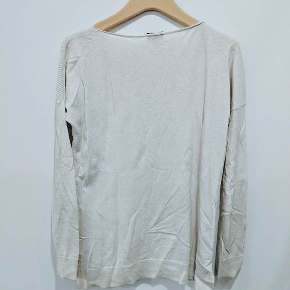 Theory boatneck waffle knit sweater, size P - Picture 2 of 4